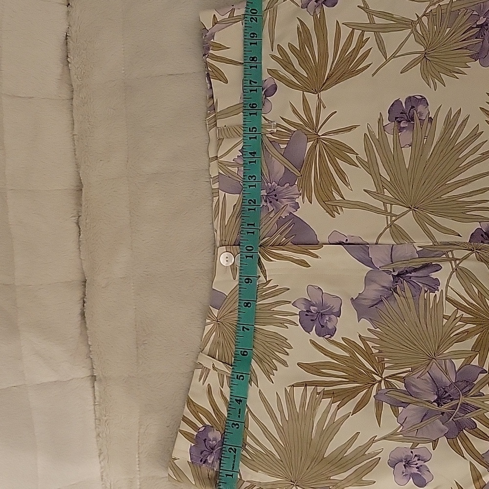 Kate Hill Women Pant Island Getway Beige Floral Multicolor Size 2X Sides Elastic - Picture 6 of 9